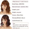 MISS WIG Женский натуральный короткий парик с волнистыми волнами для наращивания волос с челкой, парик из синтетического волокна, подходит для вечеринок, повседневного использования