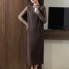 Женское кашемировое платье Qinghe кашемир 30% кашемир 70% шерсть осенне-зимняя кашемировая юбка мягкая и теплая