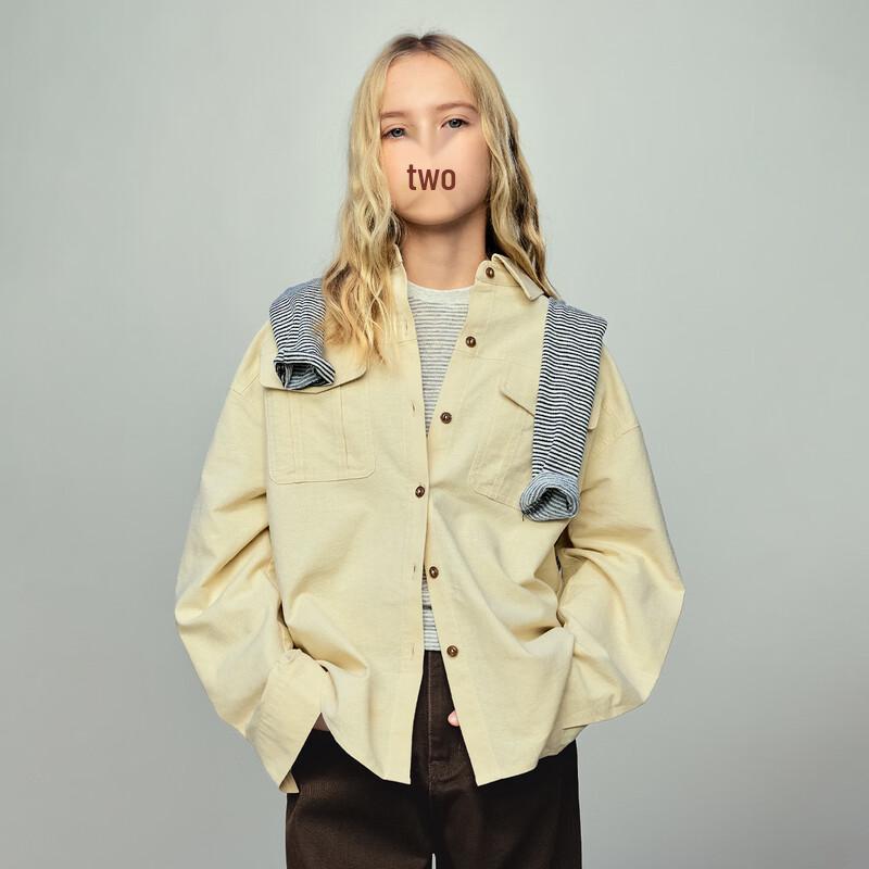 ELLE KIDS Рабочая рубашка в ретро-амбарном стиле с двойным карманом