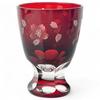 Mizukage Kiriko Glass Sake Cherry Blossom Current Model J-kitchens Cup, Cup, 59xH80mm, 80cc, Design, Red,
