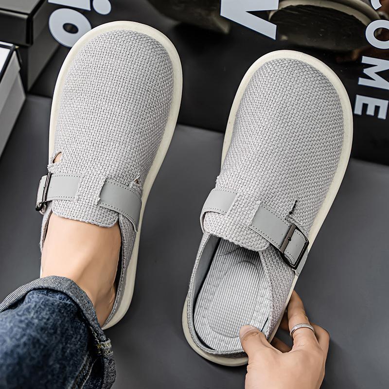 Men’s Sports Shoes Summer Backless Mules Casual Slippers Shoes Plus Size Sneakers for Students Sandals Over Sized 39-47