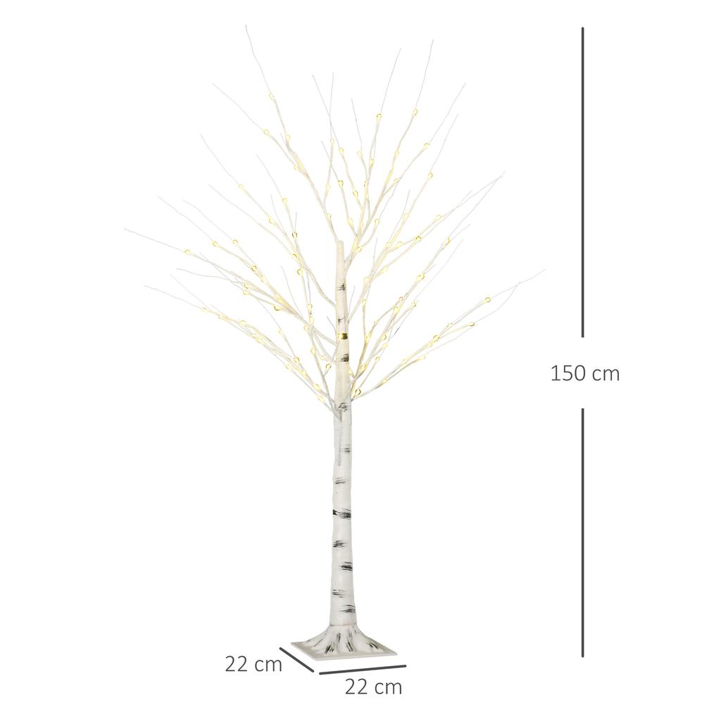5ft Artificial White Birch Tree Light with Warm White Pre-Lit LED Light for Indoor and Covered Outdoor Use