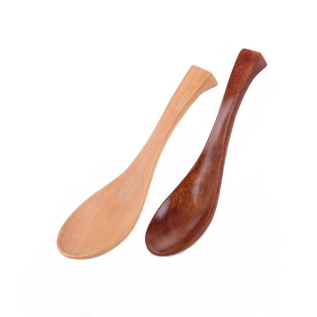 Natural Wooden Rice Spoon with Nonslip Handle Ergonomic Kitchen Utensil For Cooking Serving Heat Resistant Cutlery