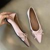 2025 Leather Spring Autumn Handmade Bowknot Flats Ballerina Shoes Women Loafers Low Heel Women Flats Shoes