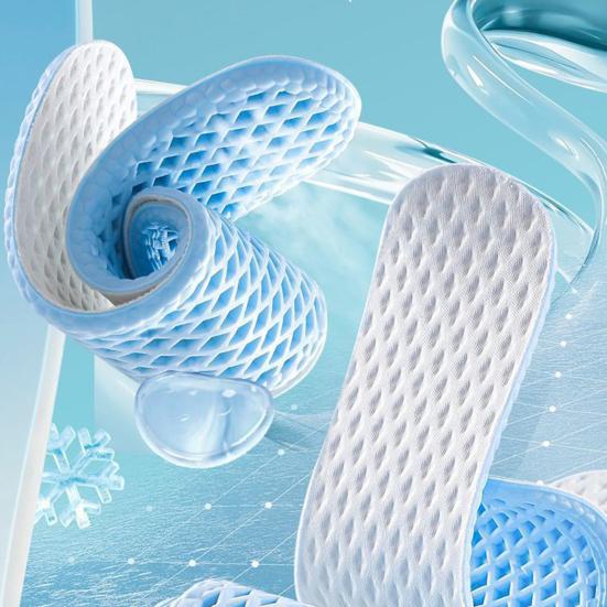 Summer Mesh Insoles Shock Absorption Breathable Shoe Inserts Flexible Cool Running Shoe Insoles for Men Women Sports Travel Work