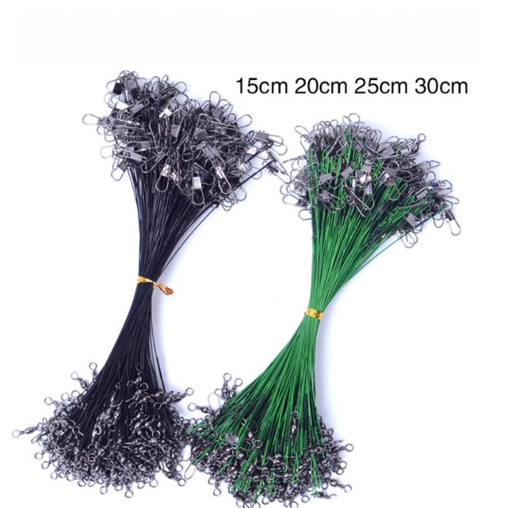 20 шт., вращающаяся стальная проволока, вертлюги, леска, рыболовный крючок, защитная защелка