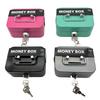 Money Safe Box Lockable Cash Box With Key,Portable Piggy Box Made Of Metal Small Security Lock Box Sturdy Coin Boxes For Kids
