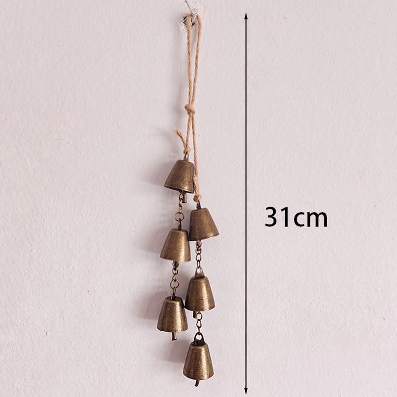 Vintage Brass Hanging Bells With Rustic Retro Design And Melodic Chime Perfect For Home Wall Decor Patio Garden Door Decoration