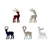 Christmas Elk Deer Pendant Sequins Flocked Reindeer Ornament for Christmas Tree Hanging Pendants Home Desktop Decoration