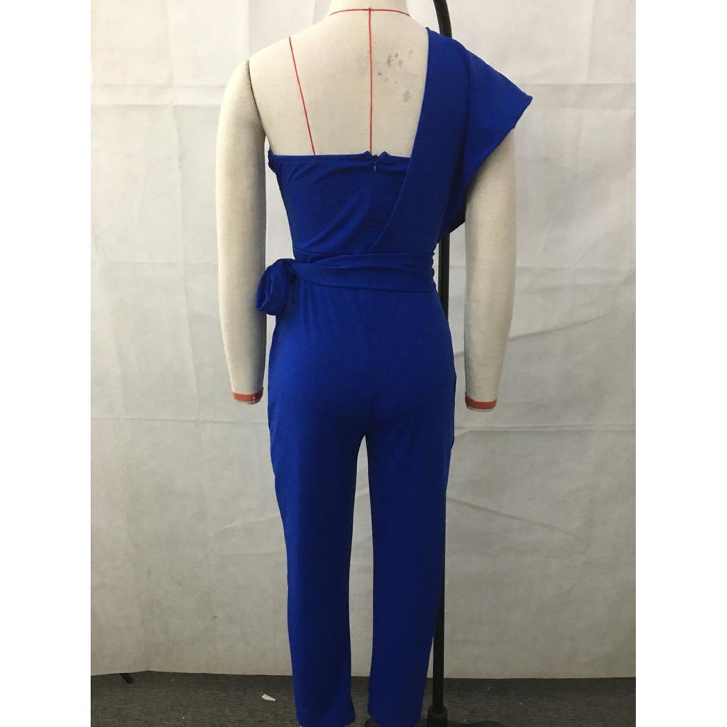 Женский однотонный облегающий комбинезон без рукавов с пайетками и поясом