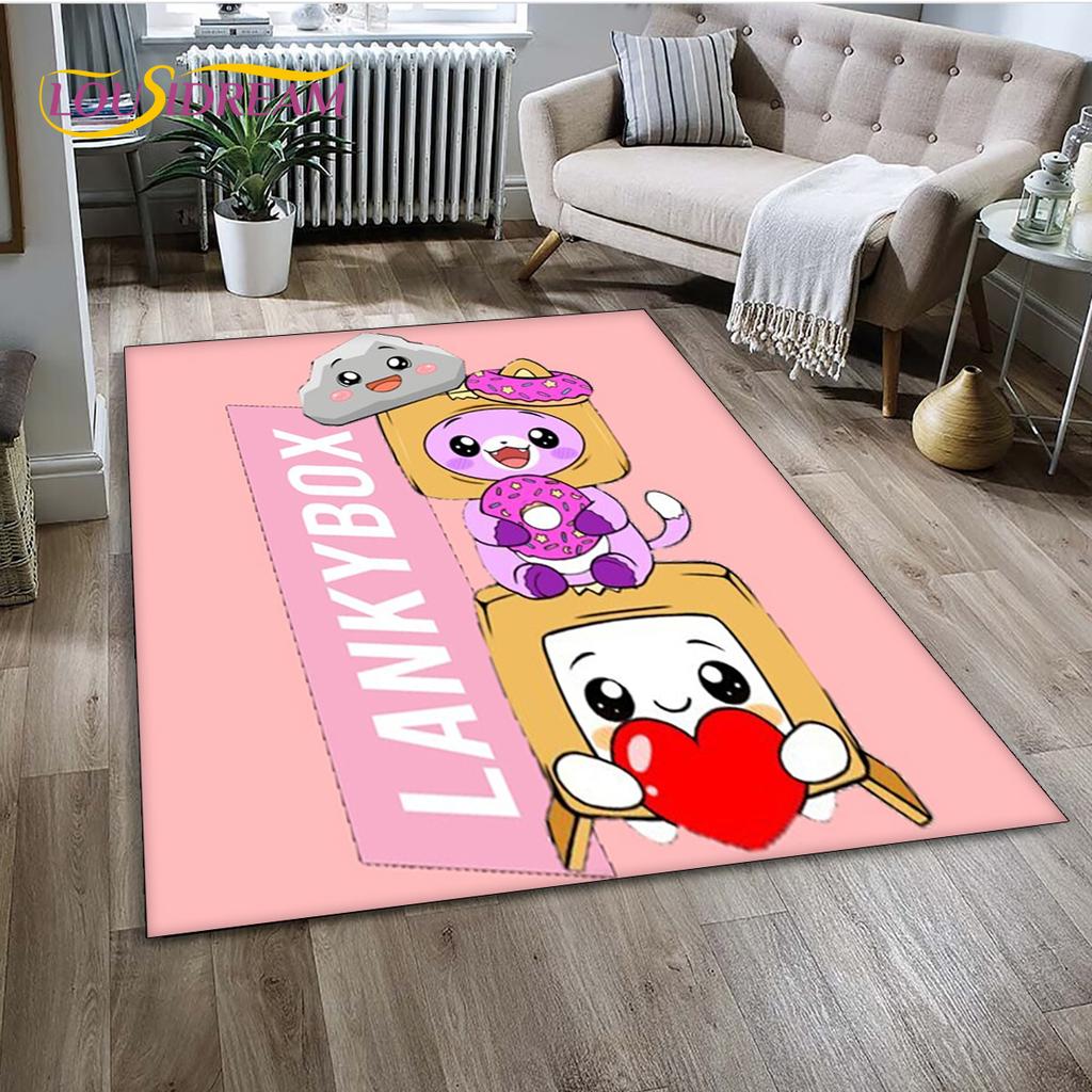 3D Lankybox Милый Счастливым Boxy Foxy Rocky Ковер для Гостиной Спальни, Нескользящий Коврик-Декор для Дивана Прихожей
