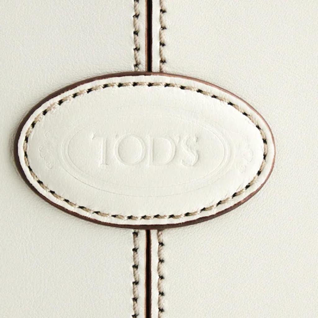 Tods Classic Logo Print Leather Shoulder Bag Women Bags White XBWDMBC01L0XPAC016