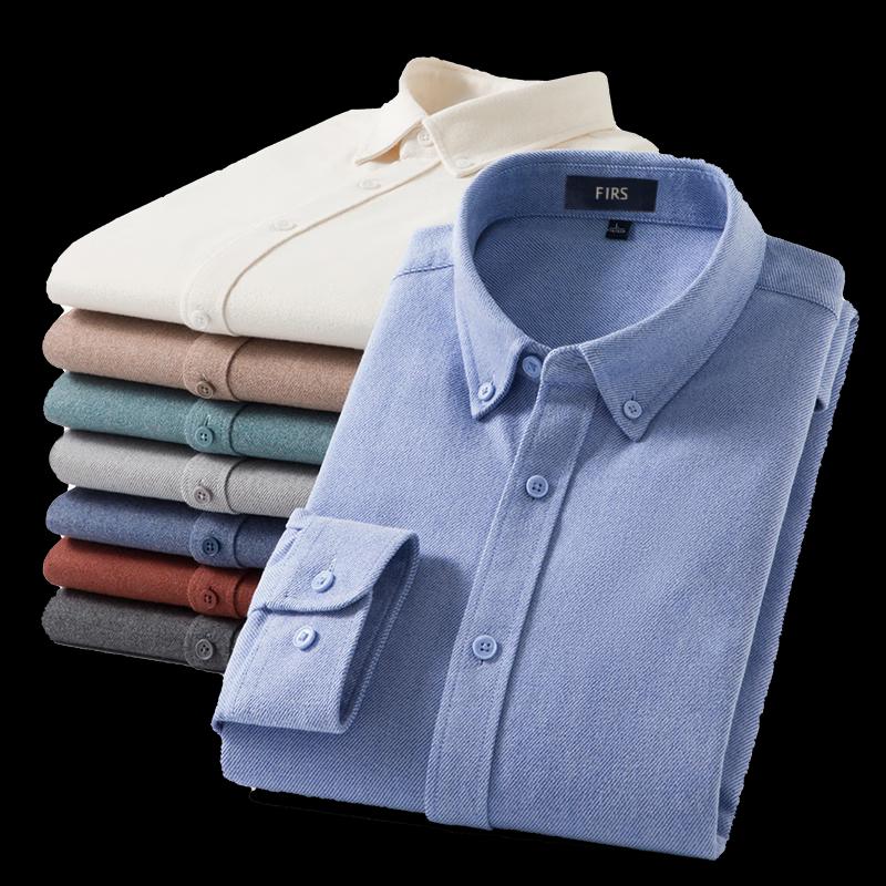 Мужская рубашка FIRS из модала с начесом, с длинным рукавом, в стиле business casual