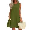 Women's Fashion Casual Sleeveless Round Neck Ruffle Dresses