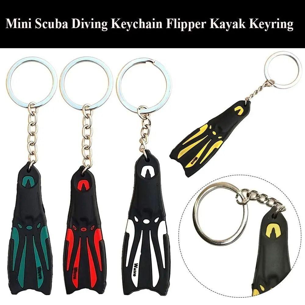 Key Holder Diving Fin Key Chain Silicone Steel Diving Keyring Flippers Key Chain Diving Lovers