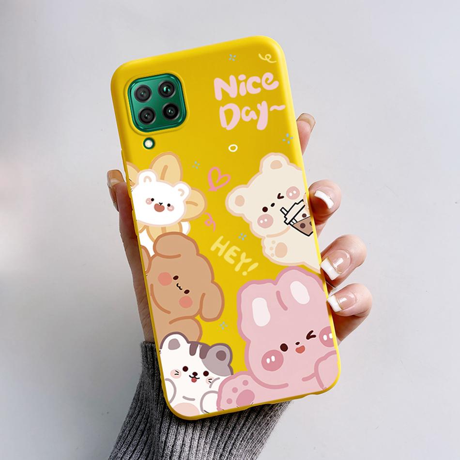 For Huawei P40 lite P40 Lite E Coque Silicone Soft Phone Cases Cover Cute Bear Frog For Hauwei P40lite P 40 lite E Fundas Bumper
