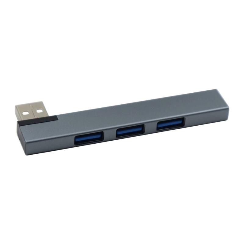 Алюминиевый 4-портовый USB-разветвитель с USB-коннектором под углом 90 градусов, экономичный удлинитель для ноутбука, ПК, консолей