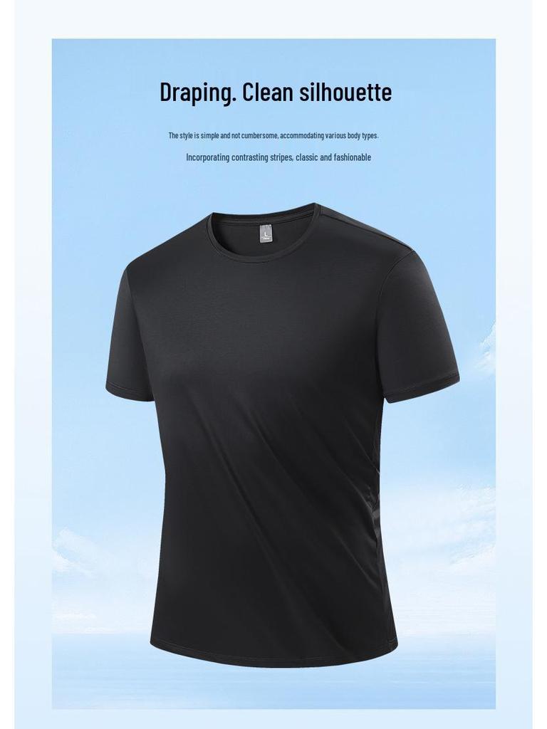 Мужские и женские спортивные футболки с коротким рукавом, быстросохнущие - Ледяной шелк и нейлон