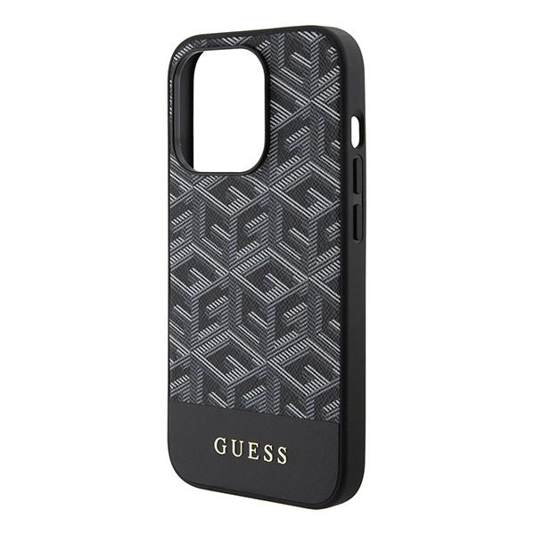 Etui do iPhone 15 Pro Max Guess Hardcase GCube Stripes MagSafe Czarne