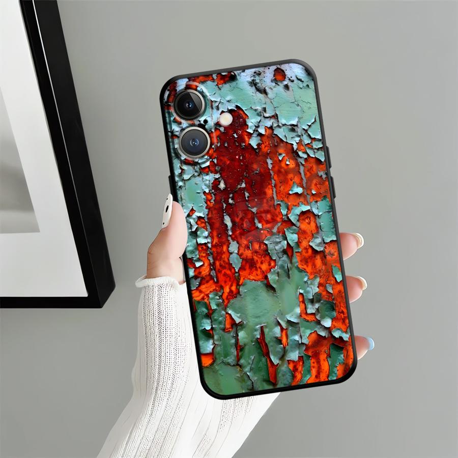 Funda Phone Cover Case for iPhone 13 Mini 12 7 8 14 17Air 15 Plus 11 X XS XR 17 16 Pro Max SE Retro Rust