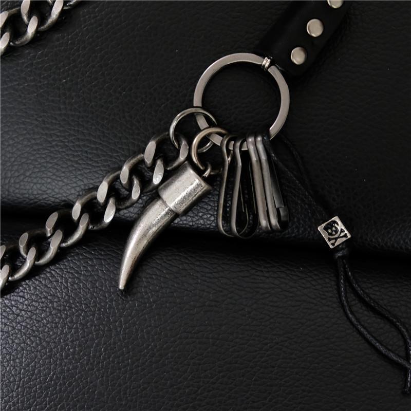 Мужские хип-хоп многослойные кожаные штаны с цепочкой