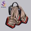 Black Red Striped Silk Scarves Shawls Ladies Fashion Coffee Figure Square Silk Scarf Fouldard Fall Winter Neck Scarves