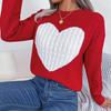 Autumn and Winter Twisted Heart Long-sleeved Pullover Sweater for Valentine's Day Women's Clothing