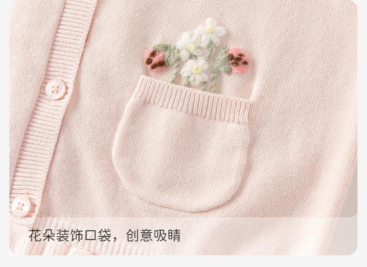 David Bella Girls' Sweater Spring Collection New Baby Cotton Anti static Knitted Sweater Children's cardigan