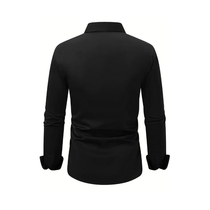 Professional Slim Fit Plus Size Workwear: Long Sleeve White & Short Sleeve Black Shirts