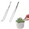 27cm Stainless Steel Tweezers Long Handle Curved Cooking Clamps Aquarium Clean Tweezers  Fish Tank