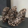 Eilyken PVC Transparent Platform Wedges Heels Women Slippers Design Flower Leopard Print Open Toe Shoes