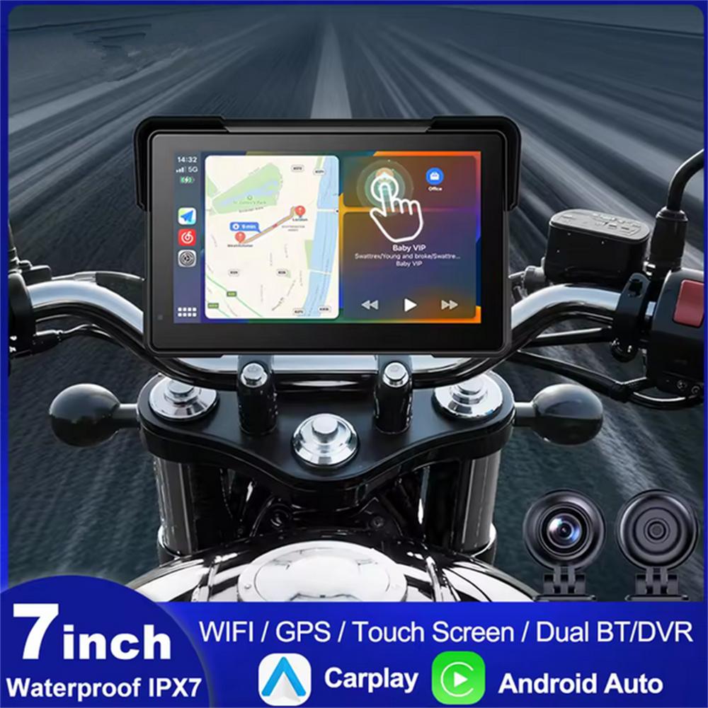 7" Беспроводной CarPlay Android Auto GPS TPMS для мотоцикла
