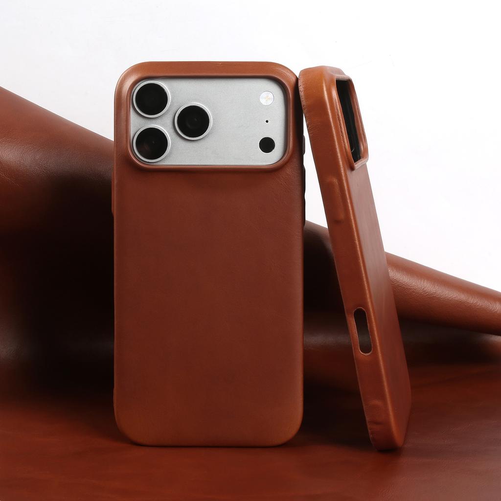 Премиальный задний чехол из натуральной кожи для iPhone 17Pro 16pro Max 15 14 13 12 11 Бизнес Полностью закрывающий Защитный чехол Чехлы для телефона