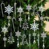 18-Piece Snowflake & Icicle Acrylic Christmas Ornaments Set