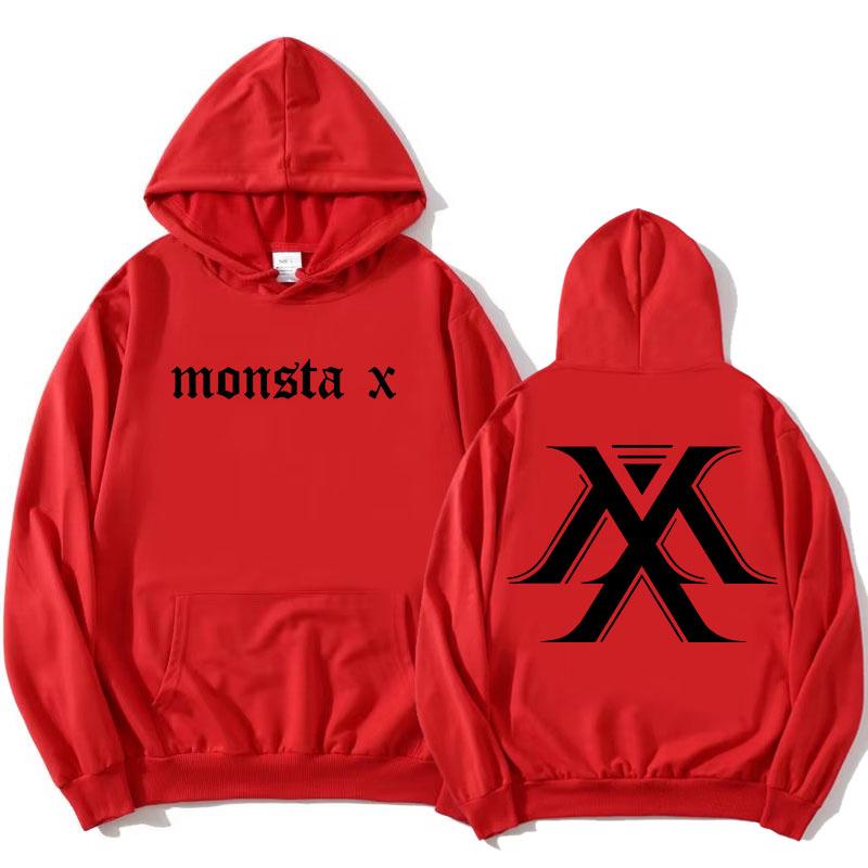 MONSTAX Корейская мужская группа Модные худи 2025 EP The X С графическим принтом Толстовки с длинным рукавом Осенние женские пуловеры Унисекс