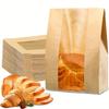 50 Pcs Bread Bags for Homemade Bread, Sourdough Paper Bread Bags with Window, Thicker A Large Bakery Bags Used for Storage Bread Cookies & Snacks