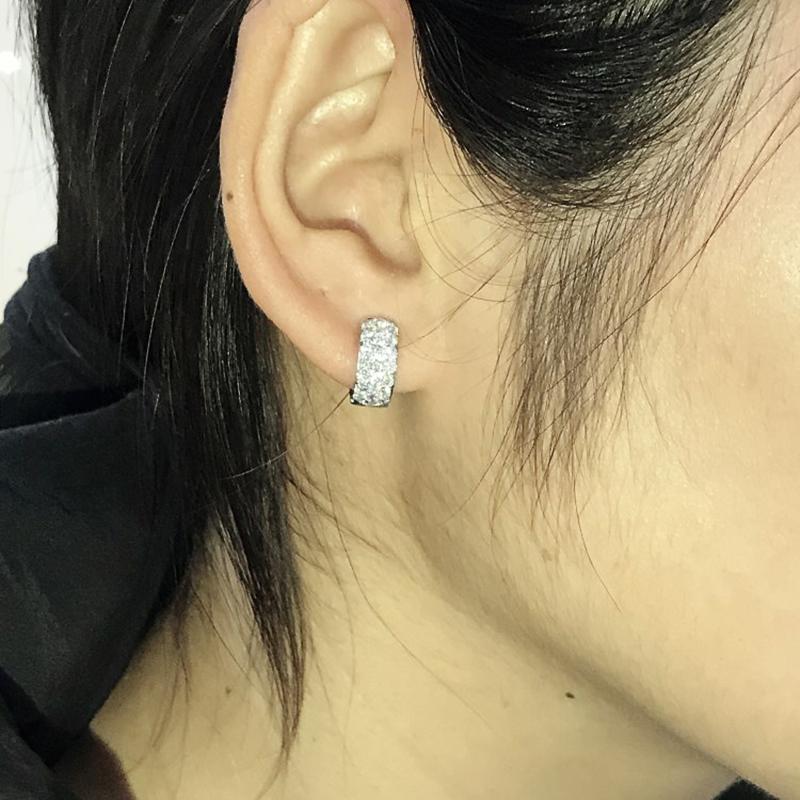 Серьги-кольца Huitan Sparkling Crystal CZ для женщин, повседневная одежда, темпераментные круглые серьги, изысканный подарок, модные ювелирные изделия