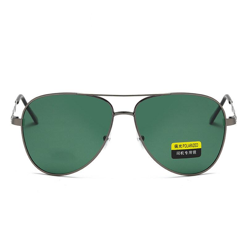 Ретро металлические солнцезащитные очки, мужские зеркальные поляризационные солнцезащитные очки с зеркалом TAC, квадратные однолучевые солнцезащитные очки с двойным лучом для мужчин, зеркало ночного рынка