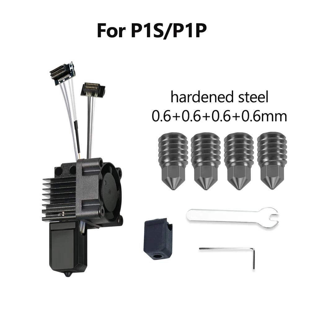 For Bambu Lab P1s Upgrade Hotend V2 with Fan P1P Thermistor Complete P1S 0.2 0.4 0.6 0.8 Hotend P1P Accessories 3D Printer Parts