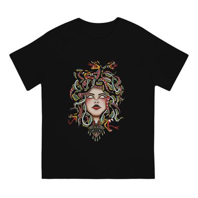 Мужские футболки Medusa Old School Приталенные с вырезом-лодочкой Medusa Забавные футболки С коротким рукавом С круглым вырезом Хлопок Идея для подарка Топы