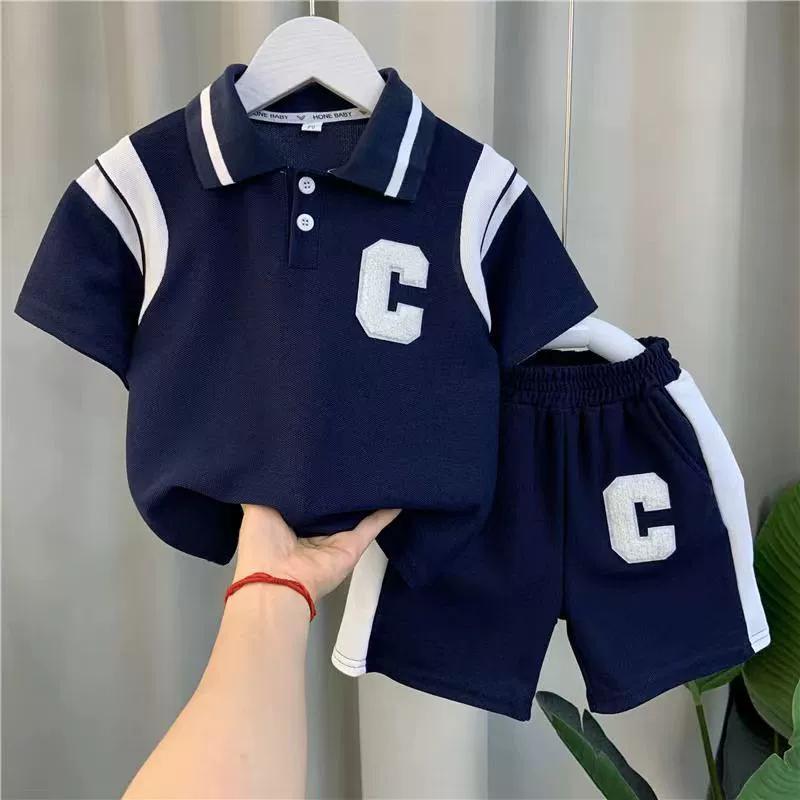 Boys' Summer Suits Children's Polo Shirts Sports Summer Short-sleeved Children's Clothes Two-piece Suits