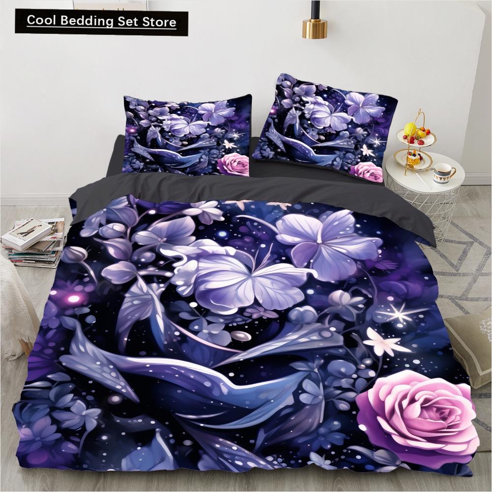 Роза Череп Цветок Постельный Комплект Мультяшные Комплекты Одеял Двуспальный Королевский Кинг Полуторный Размер Набор Пододеяльников Детский Девочки Белое Постельное Белье