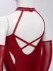 Girls Latin Dance Leotard Ruched Mesh Drapes Cutout Tassel Design Glittery Rhinestones Costume