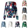 Women's Casual Long Sleeve Single Breasted Christmas Printed Dry-nurse Top