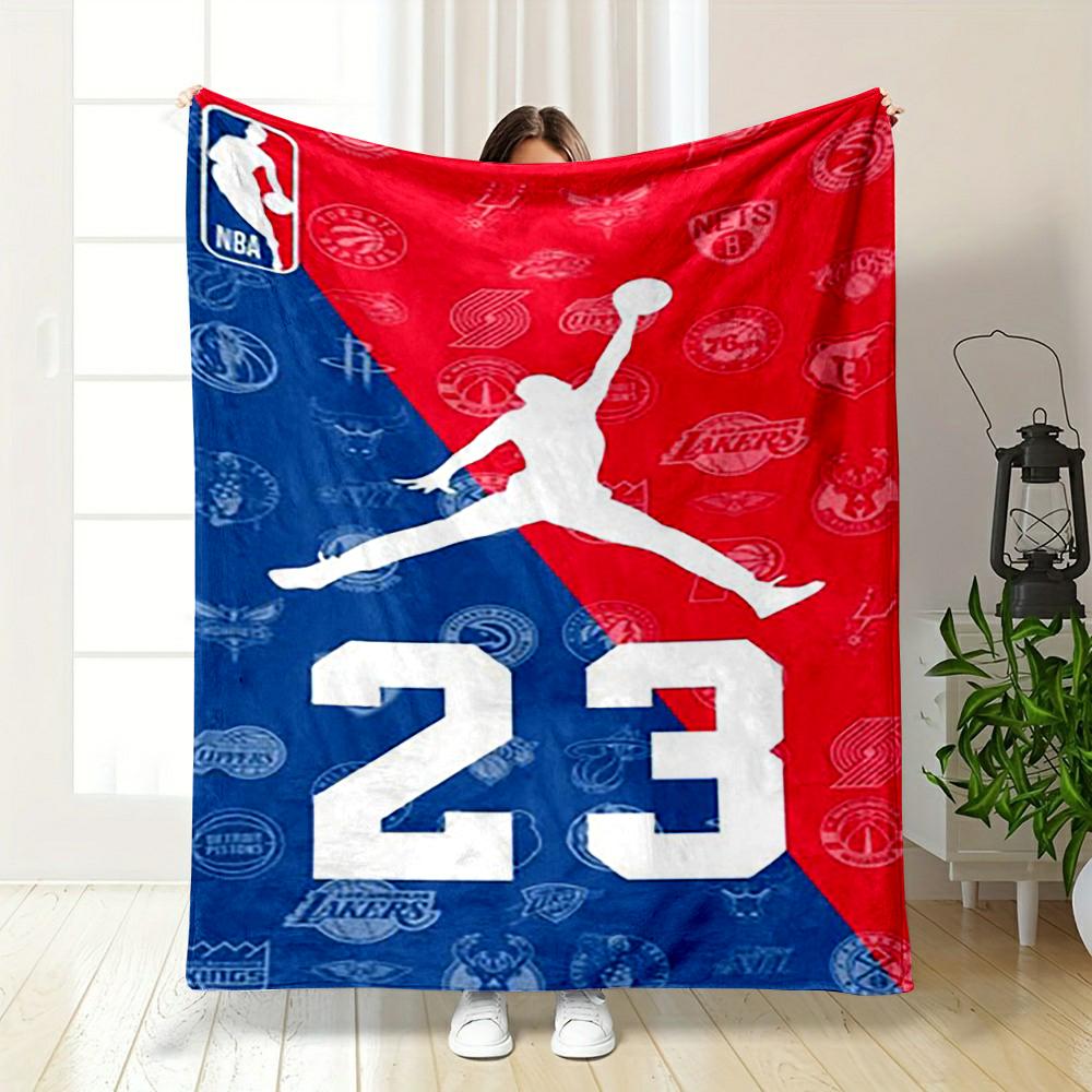 NBA Basketball Jumpman 23 Logo Blanket Flannel blanket for bedroom, living room, sofa, and nap sofas.