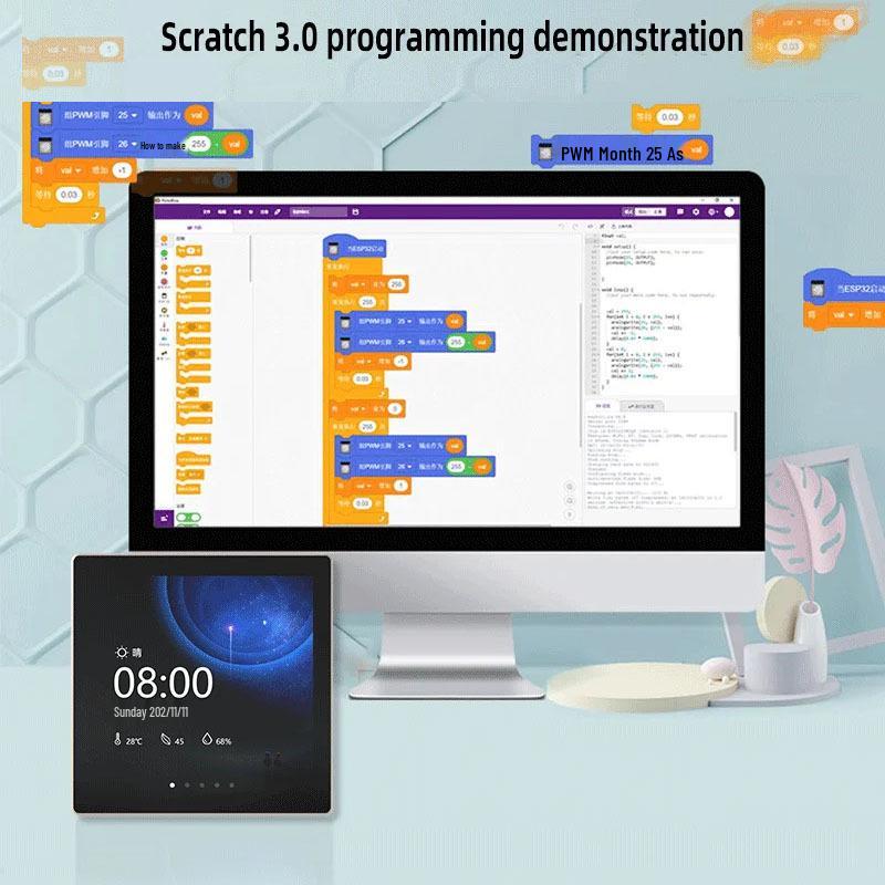 ESP32-S3 4” IPS Сенсорный Экран Двухъядерная Плата Разработки Управления Умным Домом с Корпусом