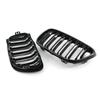 Gloss Black M Color Dual Slat Front Hood Kidney Grilles Grill Compatible For BMW F22 F23 M2 2014-2018 For BMW 225i 218i 220i