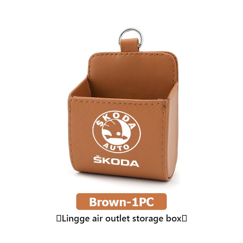 zbfwl3 For Skoda Car Interior Air Vent Storage Box Mini Phone Waste Storage Case Fabia Kamiq Superb Scala Enyaq-iV MK3 VisionS Yeti