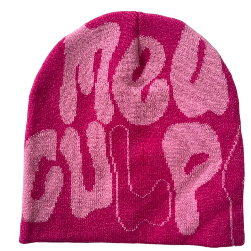 Hot Sell Customized Adult Fashion Printing Soft Winter Hat Knitted With Letters for Men and Women