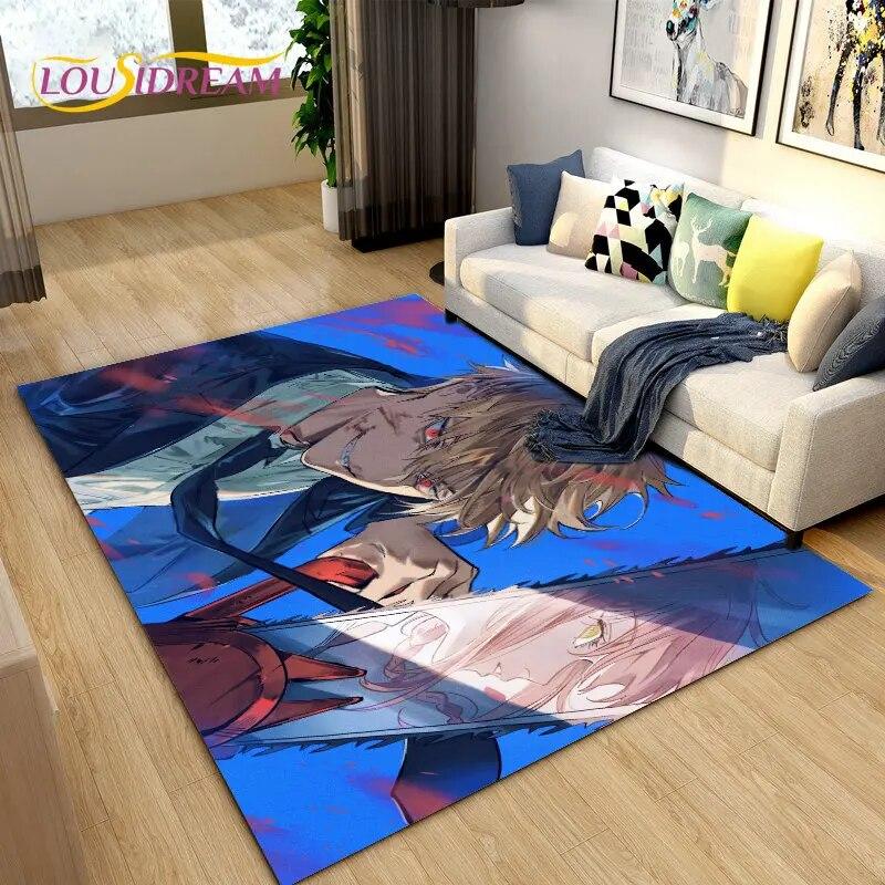 3D Chainsaw Man Anime Denji Cartoon Area Rug, ковер для гостиной, спальни, дивана, коврика, украшения, детский нескользящий напольный коврик